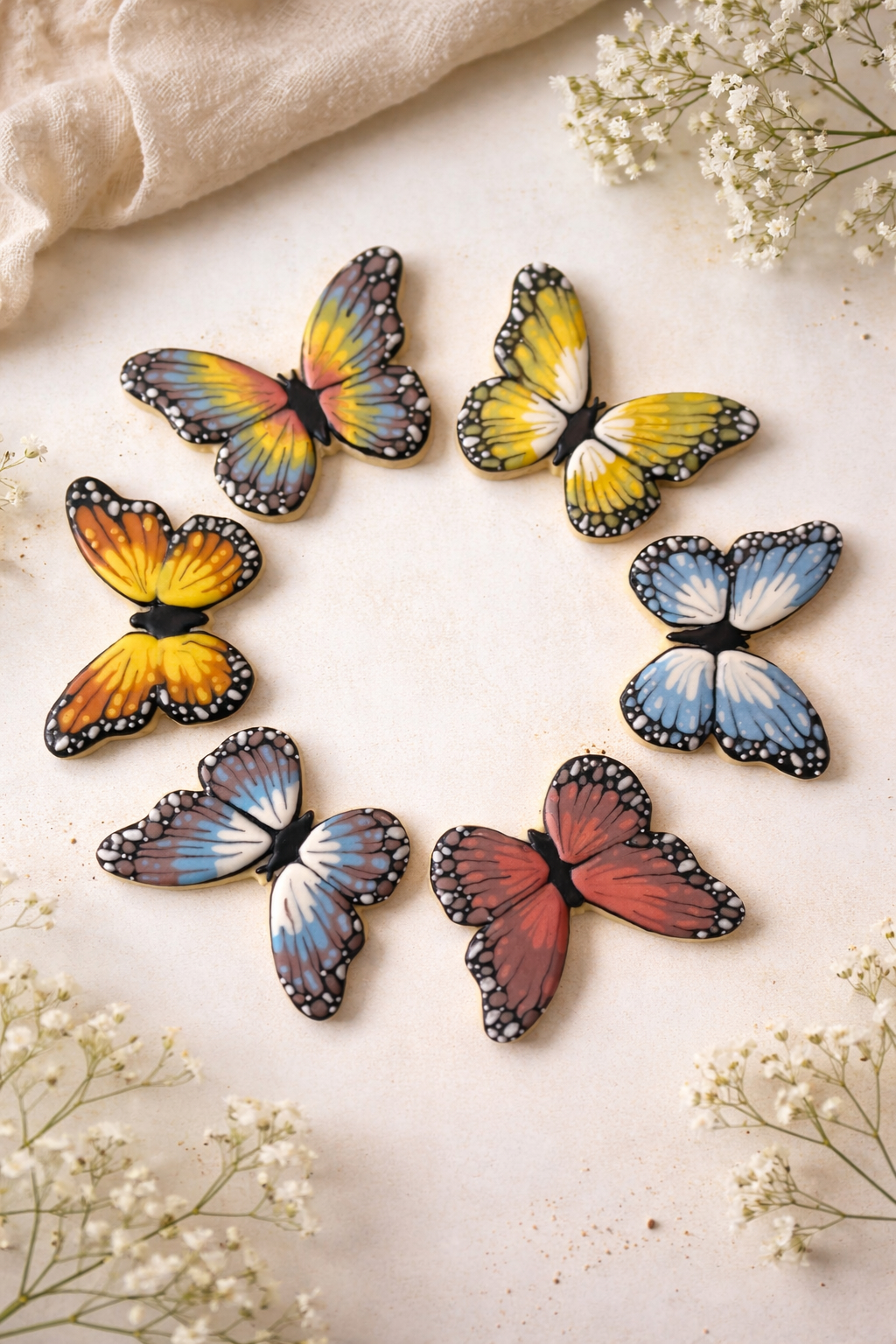 Hand-Piped Butterfly Cookies